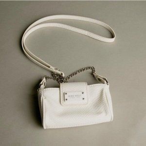 Nine West Bag White Faux Leather Cute Little Cross Body Style Hands Free Wallet